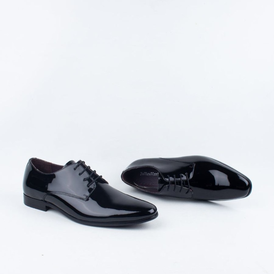 Men Julius Marlow Dress Shoes | Jet Derby Lace Black Patent