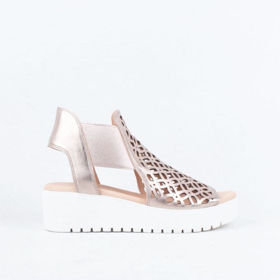 Women Django & Juliette Wedge | Odate Sandal Champagne