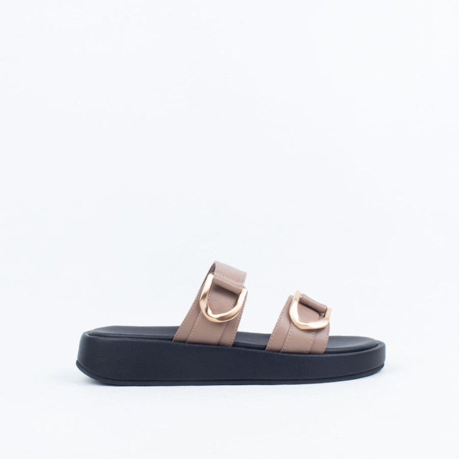 Women Siren Flat | Allure Slide Cappuccino