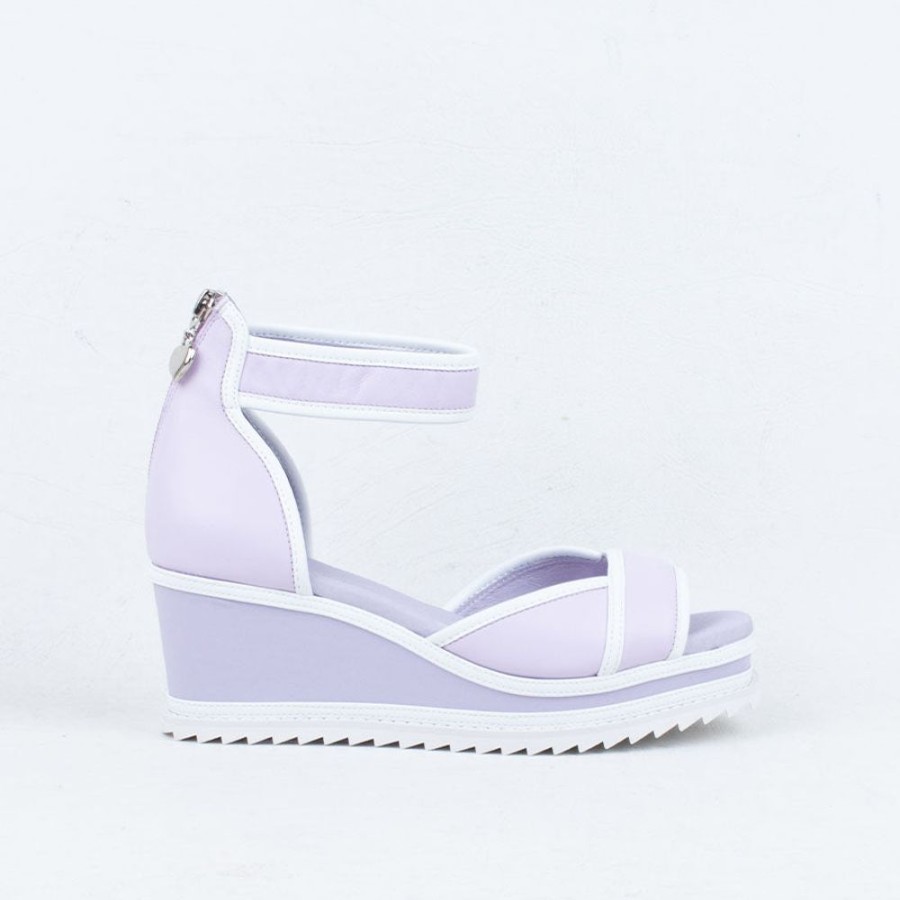 Women Minx Wedge | Cait Wedge Sandal Lilac/White