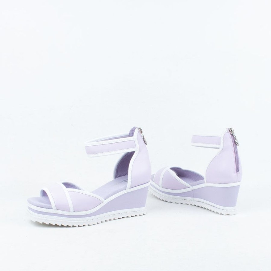 Women Minx Wedge | Cait Wedge Sandal Lilac/White