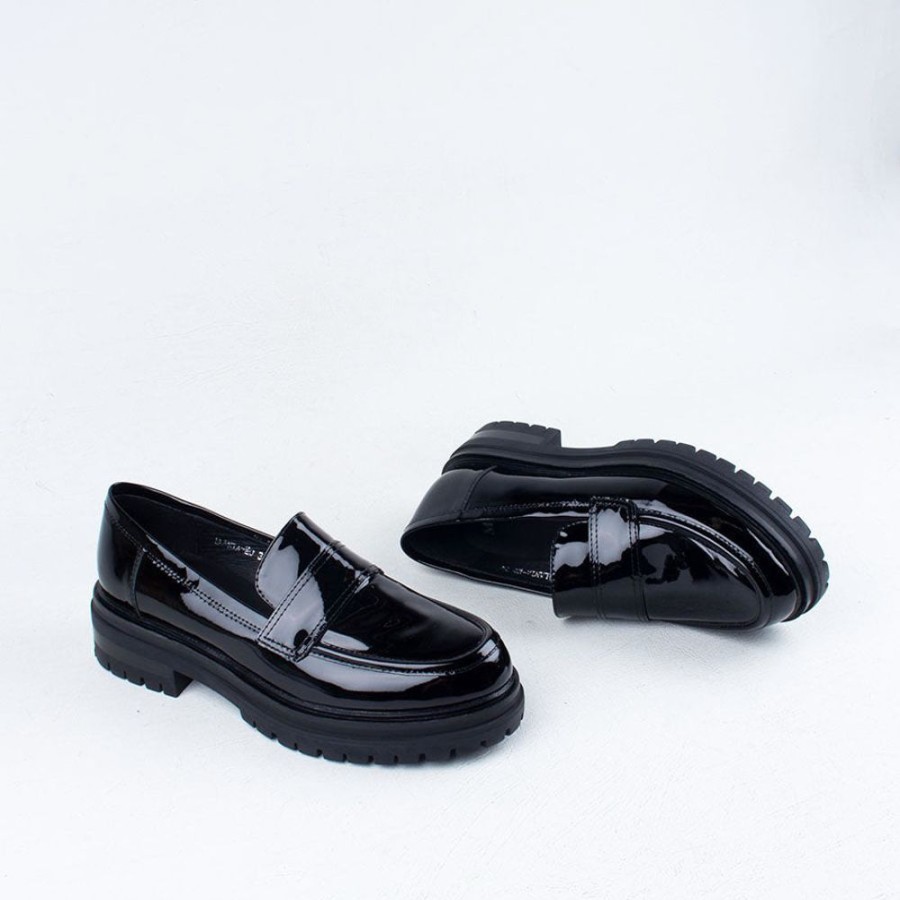 Women Mollini Loafers | Atlanta Loafer Black Patent