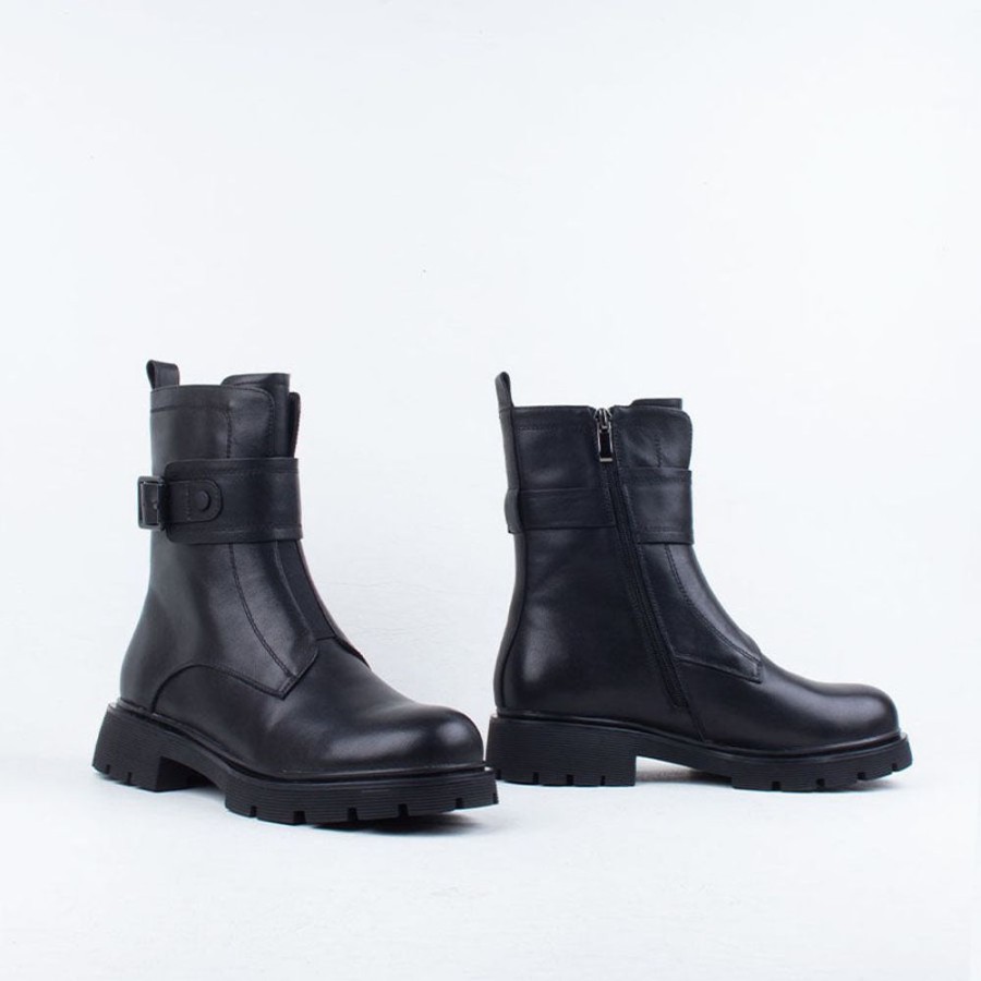 Women Bresley NZ Combat | Pallini Boot Black