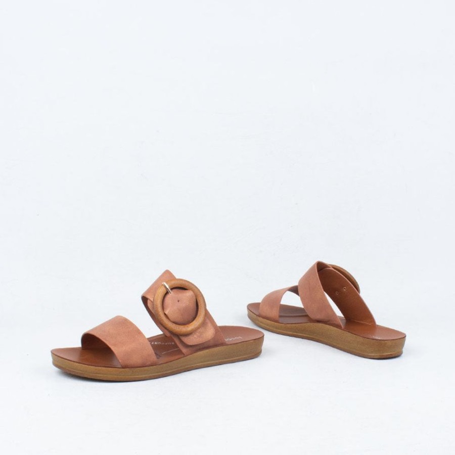 Women Los Cabos Flat | Damani Slide Bronze