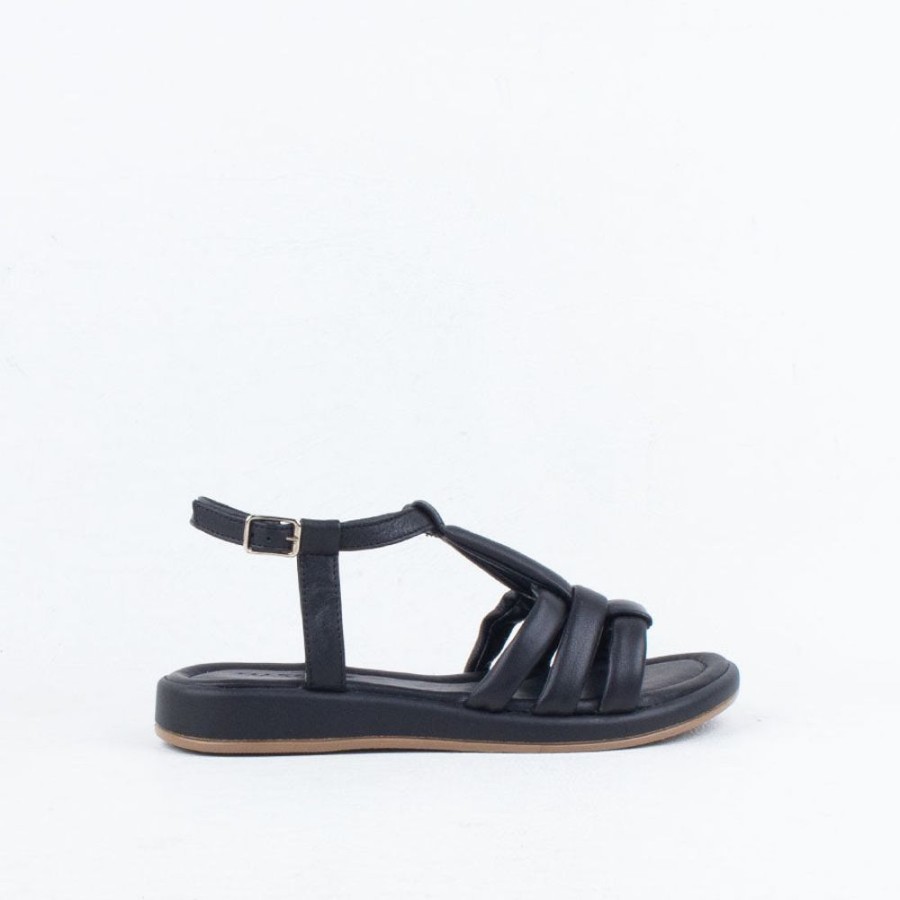 Women Marcha Flat | Tatum Sandal Black