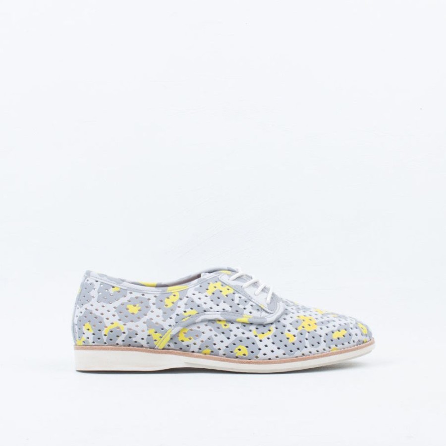 Women Rollie Lace Up | Derby Pin Grey Neon