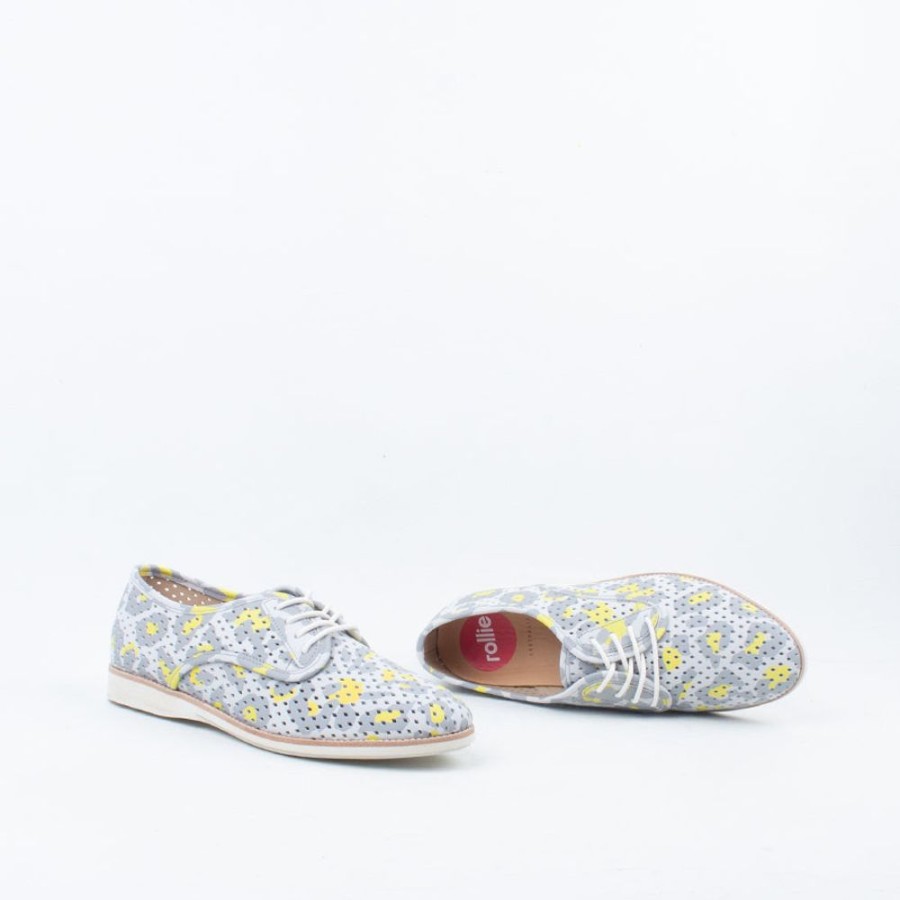 Women Rollie Lace Up | Derby Pin Grey Neon