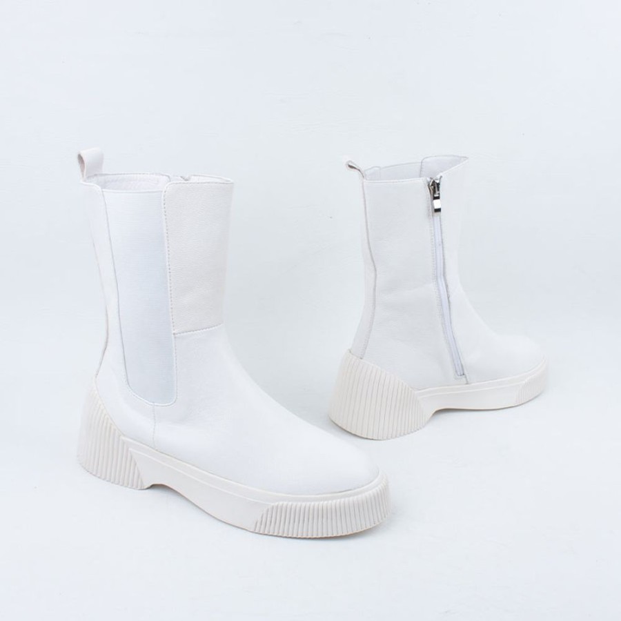 Women Minx Combat | Bailey Ankle Boot Winter White