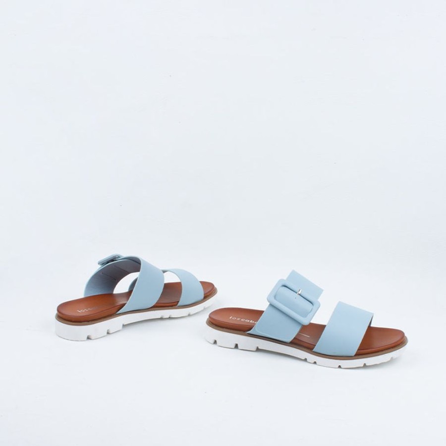 Women Los Cabos Flat | Ashar Slide Pale Blue