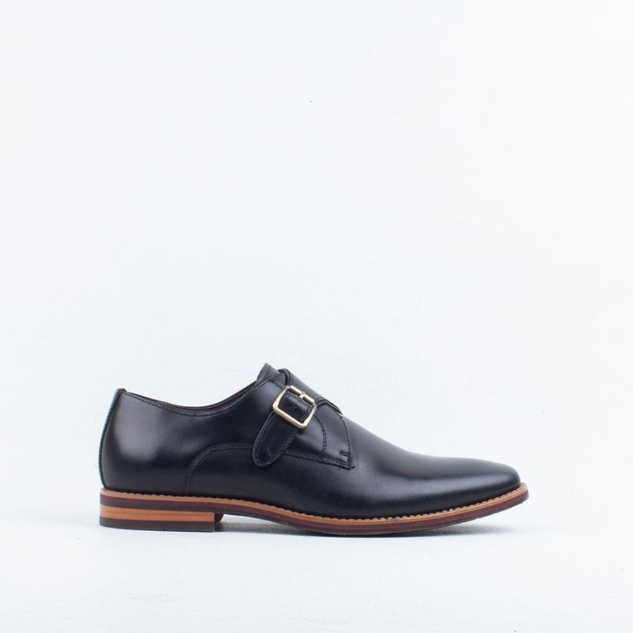 Men Julius Marlow Slip On | Medial Monk Strap Black