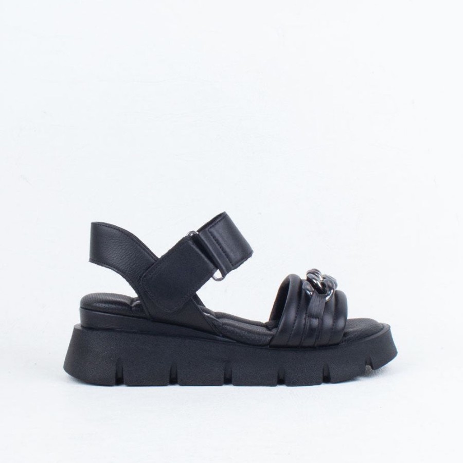 Women Bresley NZ Wedge | Sheba Sandal Black