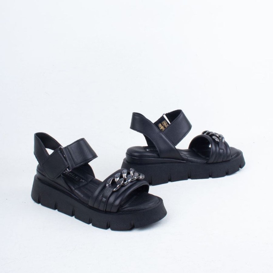 Women Bresley NZ Wedge | Sheba Sandal Black