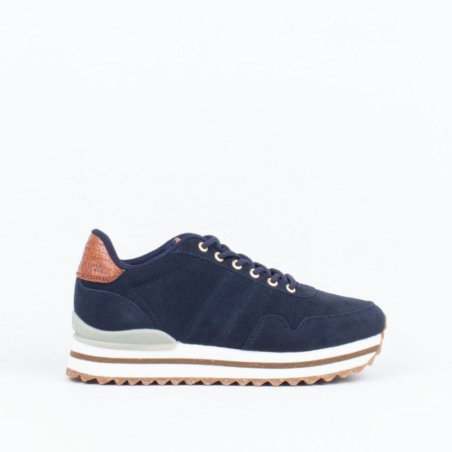 Women Woden Lace Up | Nora Iii Plateau Sneaker Navy