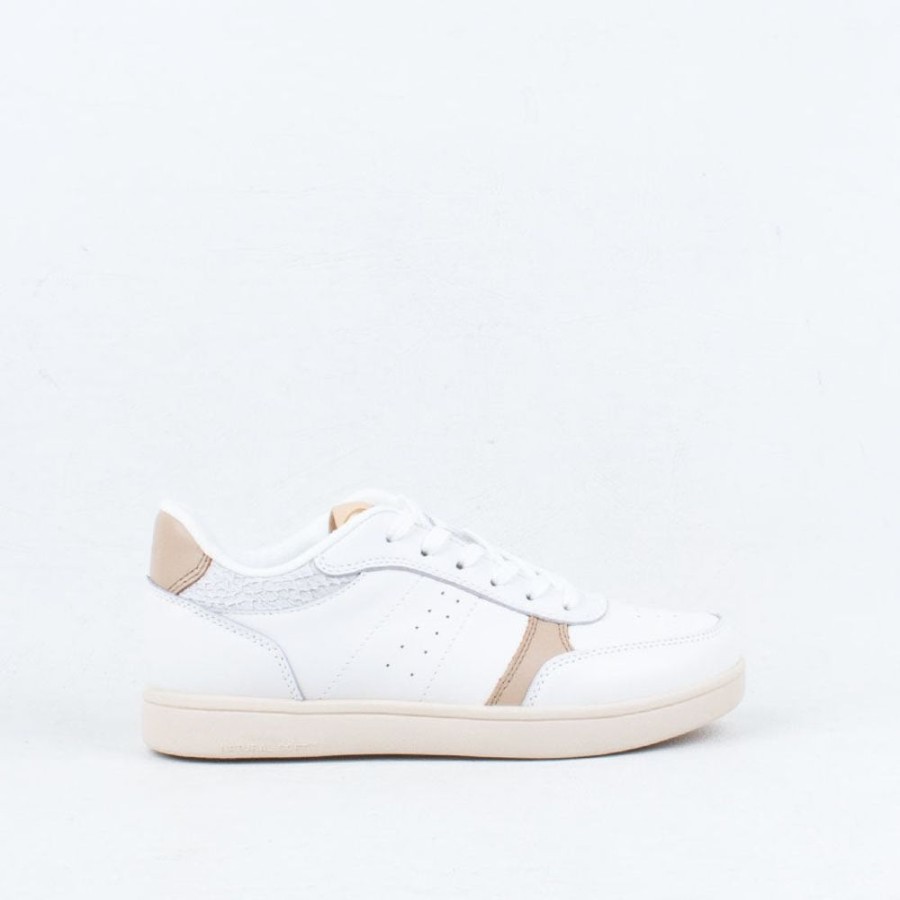 Women Woden Lace Up | Bjork Sneaker White/Cafe