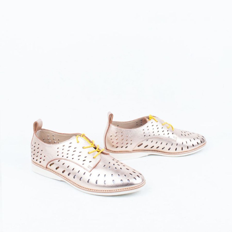 Women Rollie Lace Up | Derby Lazer Rose Gold