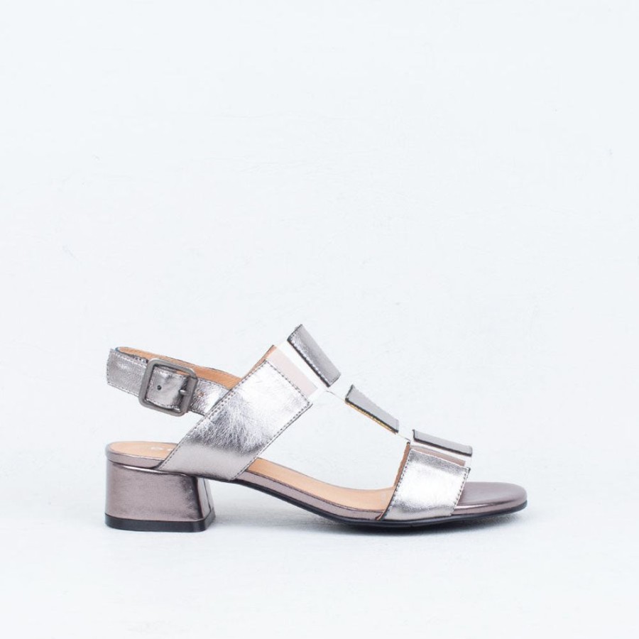 Women Bresley NZ Flat | Angelic Sandal Dark Silver