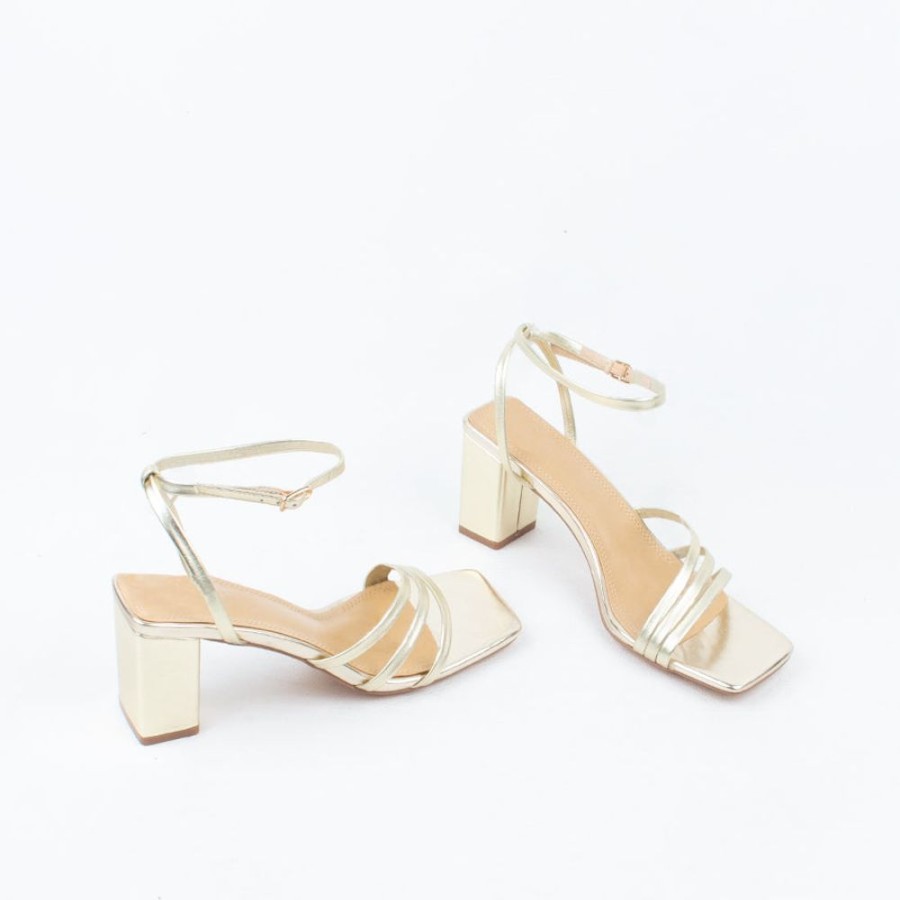 Women Siren Strappy | Tessie Heel Soft Gold