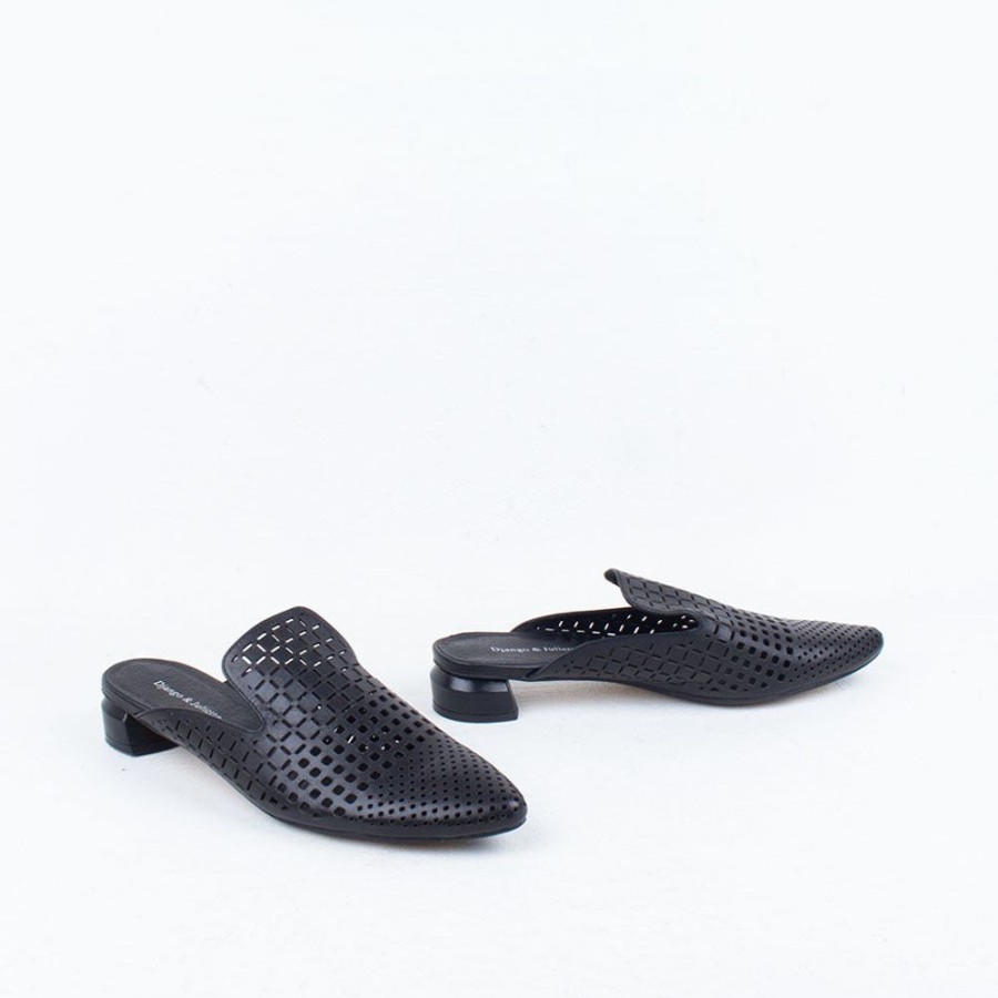 Women Django & Juliette Flat | Flan Slide Black