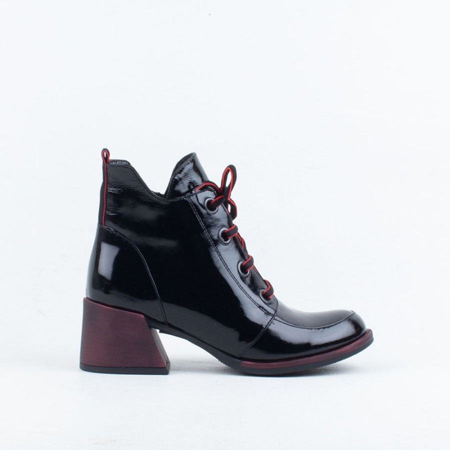 Women Nu by Neo Lace Up | Bambi Boot Black Patent