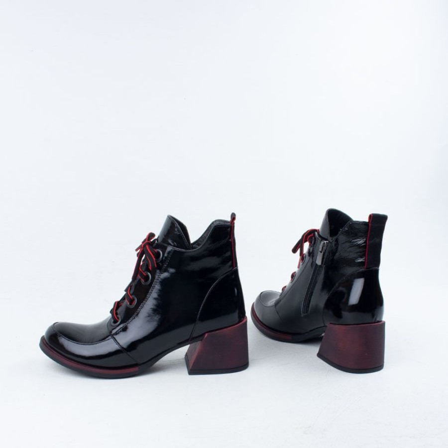 Women Nu by Neo Lace Up | Bambi Boot Black Patent