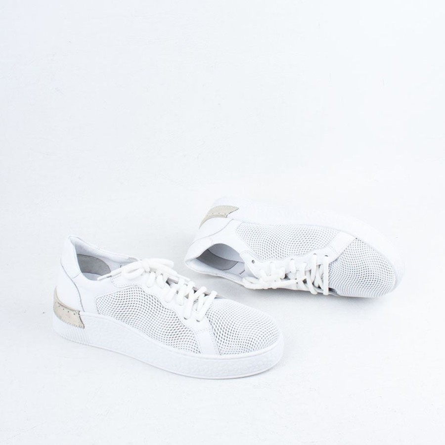 Women Gelato Lace Up | Ellen Sneaker White/Gold